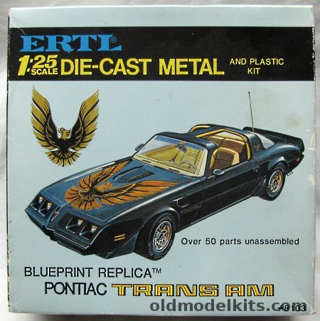 ERTL 1/25 Pontiac Trans Am With Metal Body - Blueprint Replica, 8103 plastic model kit